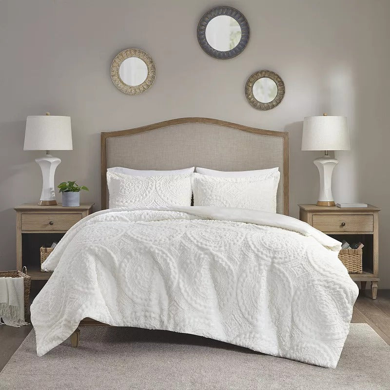 Madison Park Faux Fur Duvet Cover Set, King