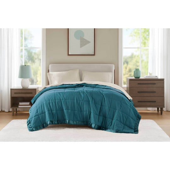 Madison Park Blanket, Jade Color-satin Edge, Twin 2