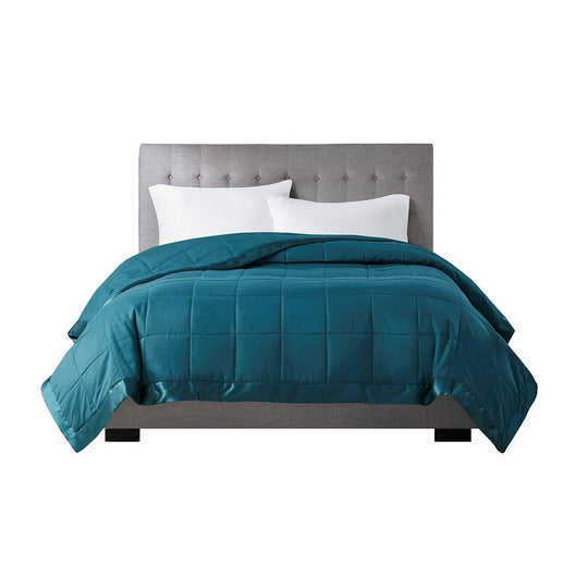 Madison Park Blanket, Jade Color-satin Edge, Twin 3