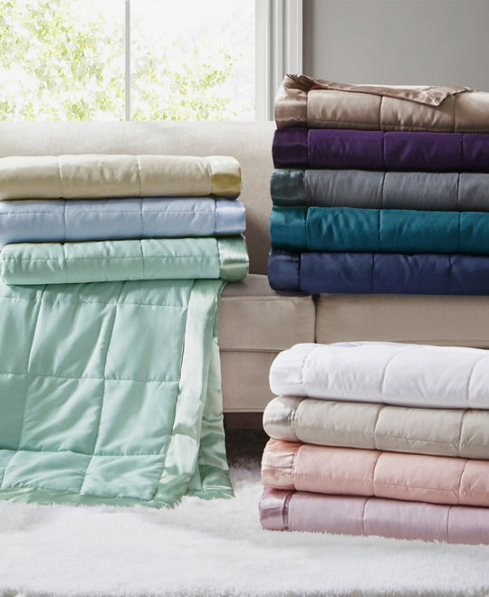 Madison Park Blanket, Jade Color-satin Edge, Twin 6