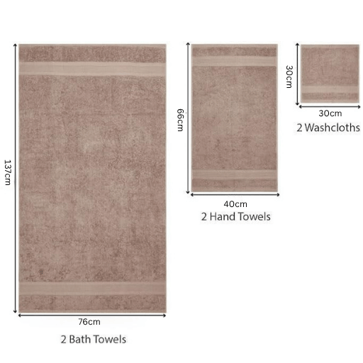 6-Piece Trident Soft & Plush Towel Set, Light Brown