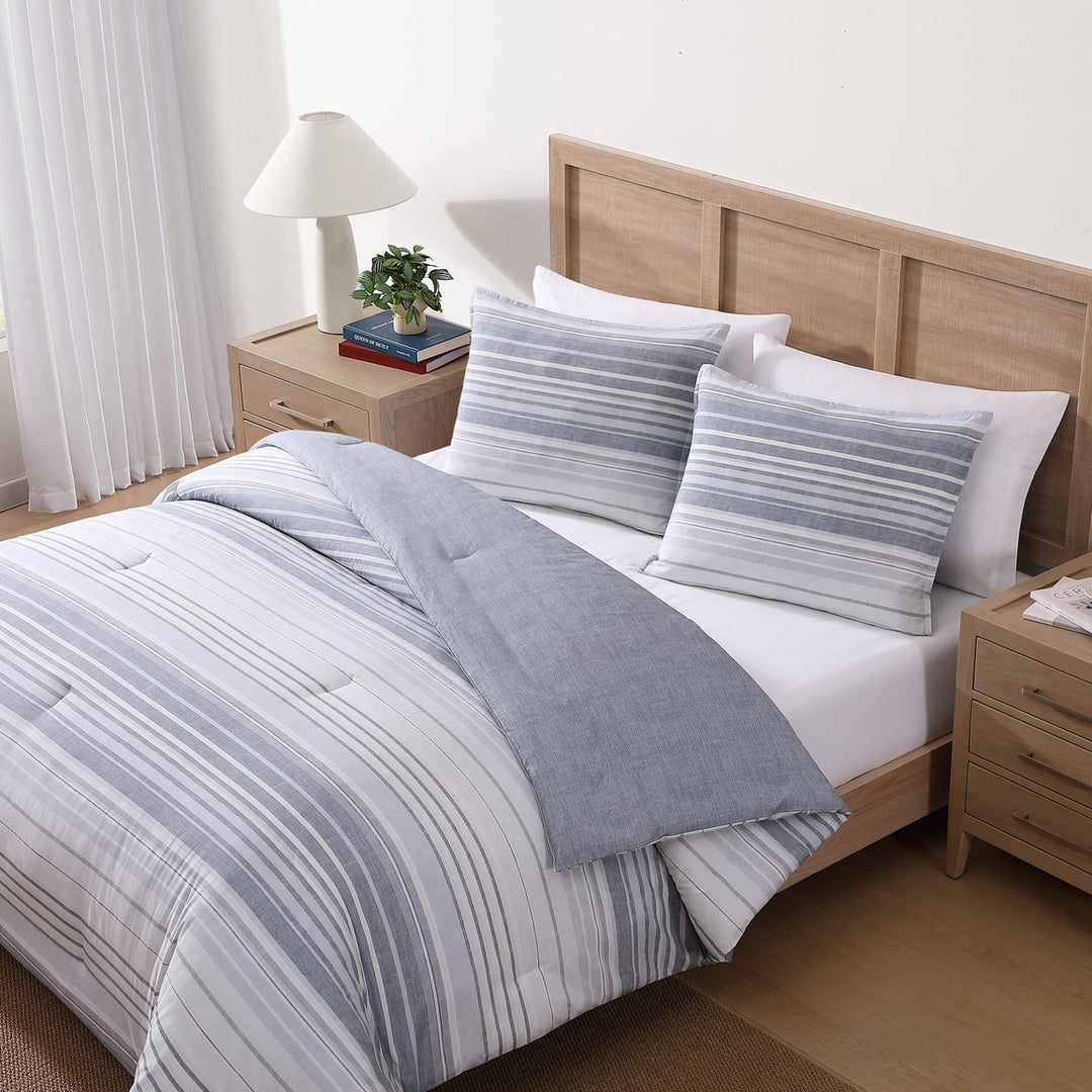 Tommy Hilfiger Grey Color Block Set, Full Queen, Grey