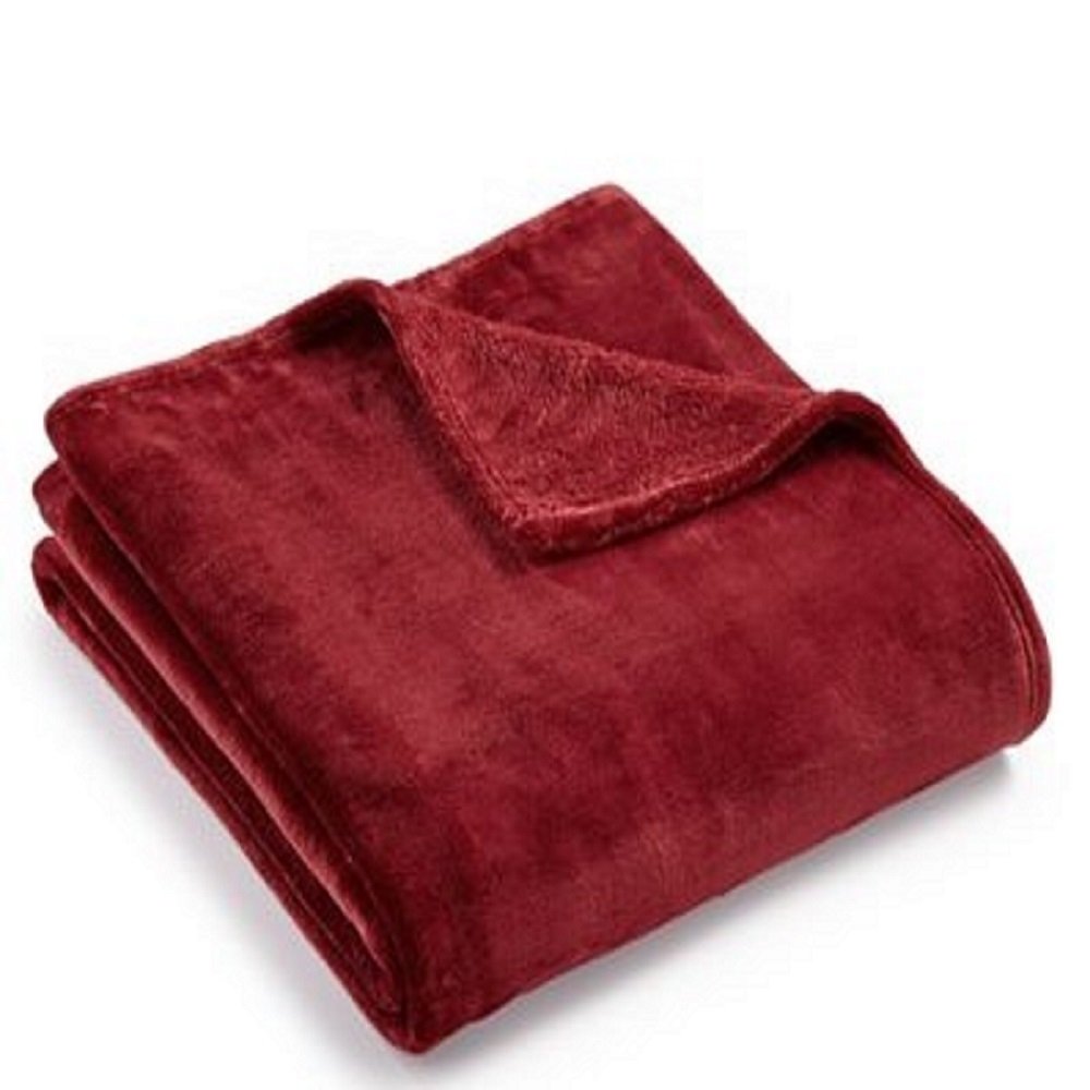 Charter Club Faux Fur Throw, Burgundy, view 3