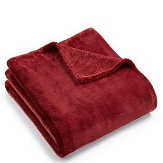 Charter Club Faux Fur Throw, Burgundy, view 3