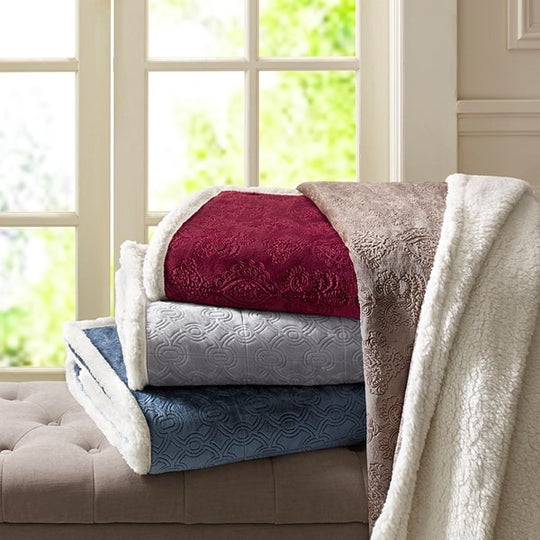 Madison Park Blanket, Silver Grey+white 3
