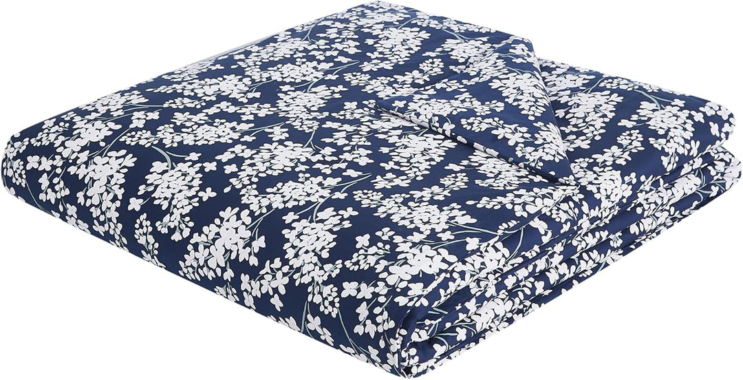 Kate Spade New York Navy Lilac Set of 3 Comforter Set, Full/Queen Size, Navy