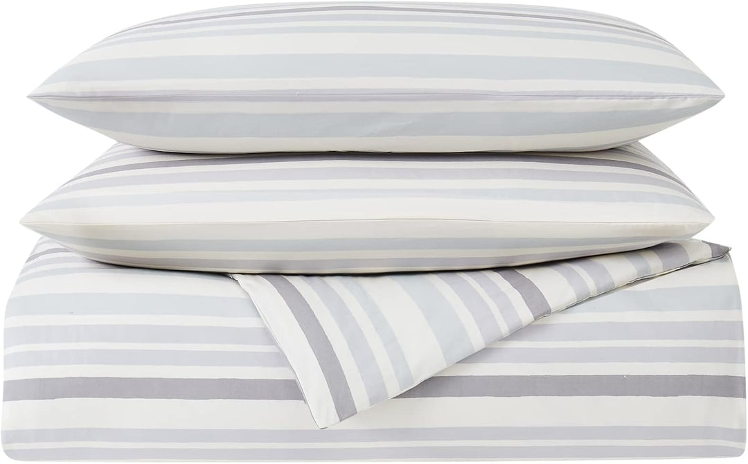 Kate Spade New York Nautical Striped Set of 3 Comforter Set, King Size, Grey Matter