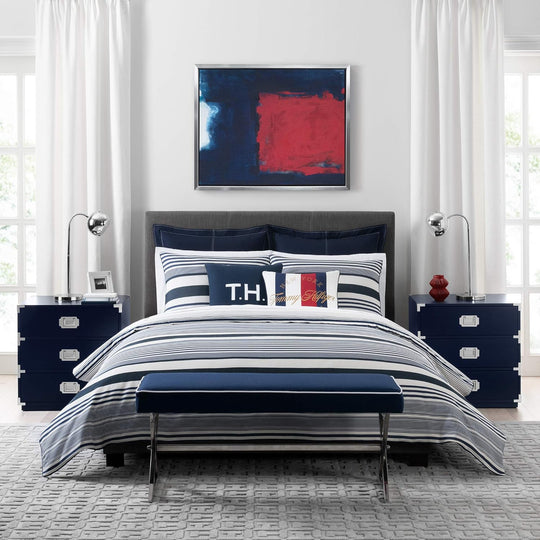Tommy Hilfiger Navy Island Stripe Set, Twin, Navy