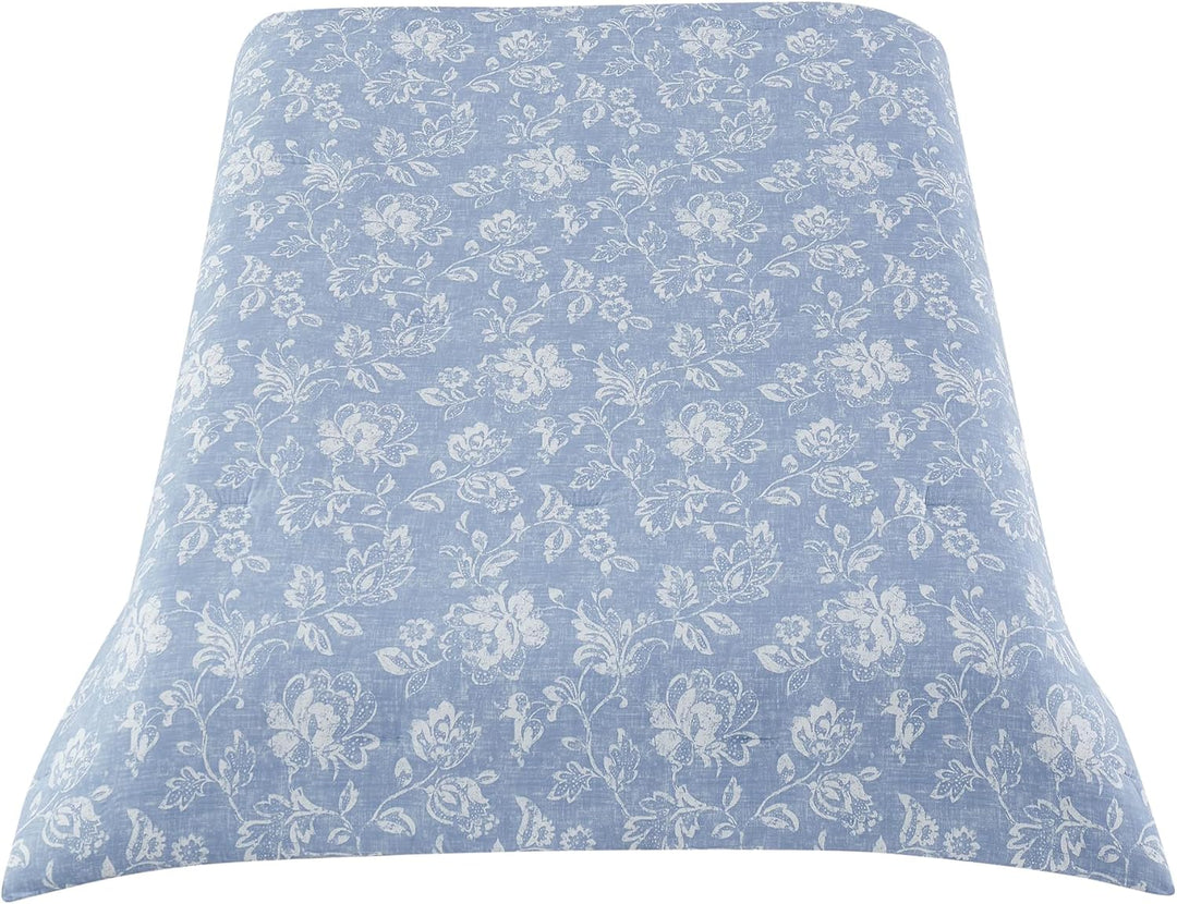 Royal Velvet Classic Floral King Comforter, King Size, Spa Blue