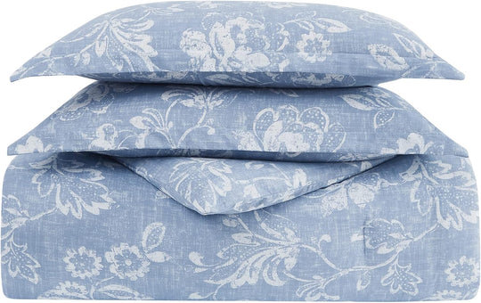 Royal Velvet Classic Floral King Comforter, King Size, Spa Blue
