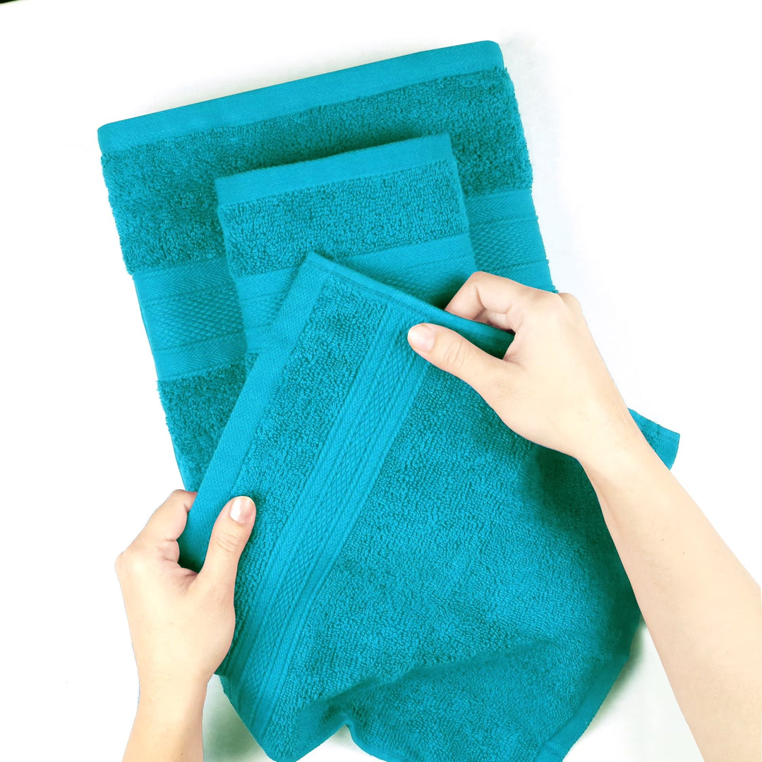Trident Hand Towel, Teal-aqua 8