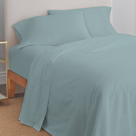 Color Sense Bed Sheet Set, Teal -light Green 2