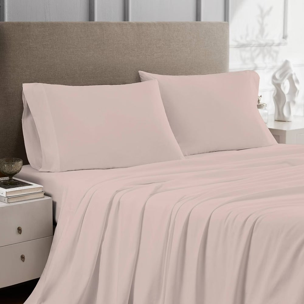 Color Sense Bed Sheet Set, Blush-light Pink, Queen 2