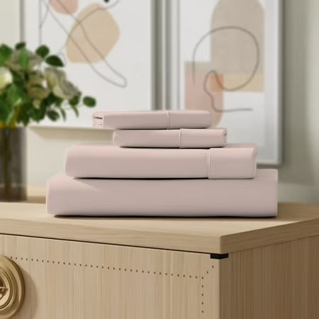 Color Sense Bed Sheet Set, Blush-light Pink, Queen 3