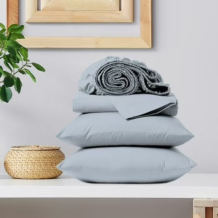 Color Sense Bed Sheet Set, Light Blue, Full 2