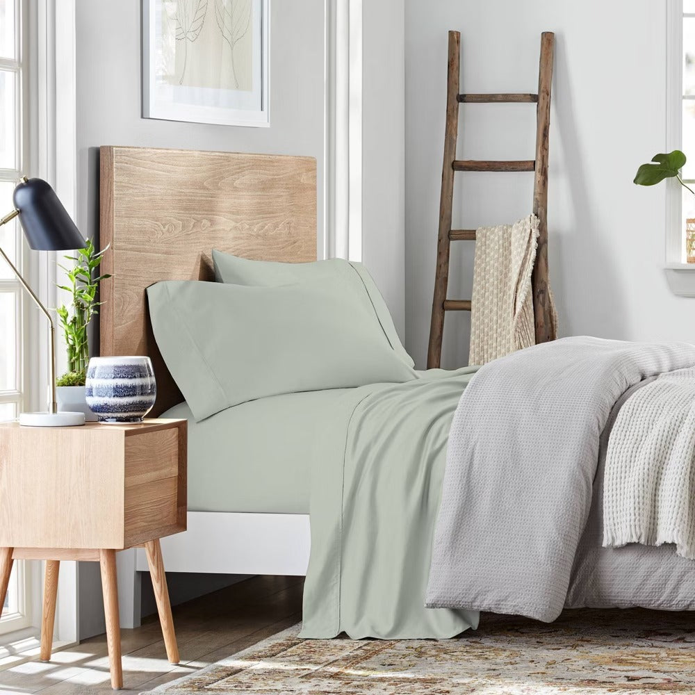 Color Sense Bed Sheet Set, Light Green, Full