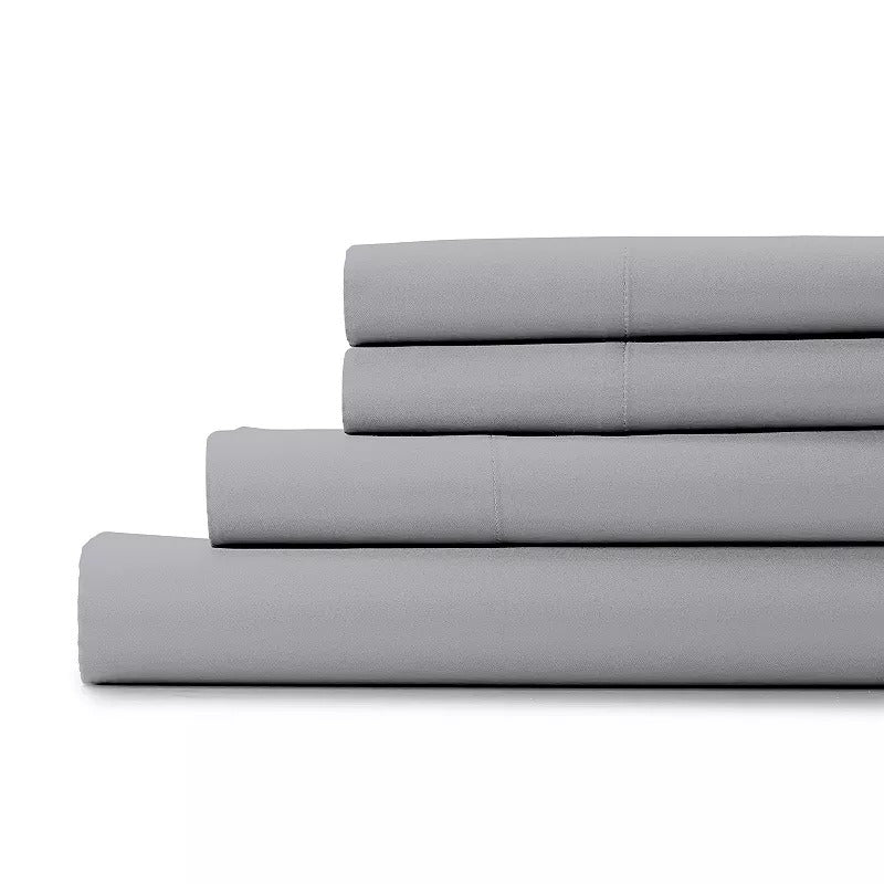 Color Sense Bed Sheet Set, Soft Silver, Full