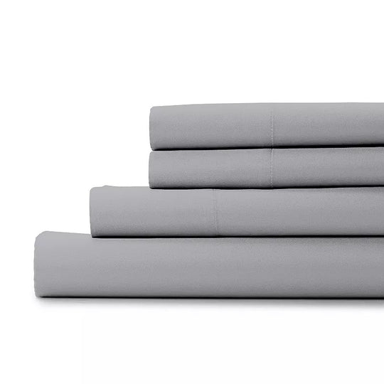 Color Sense Bed Sheet Set, Soft Silver, Full
