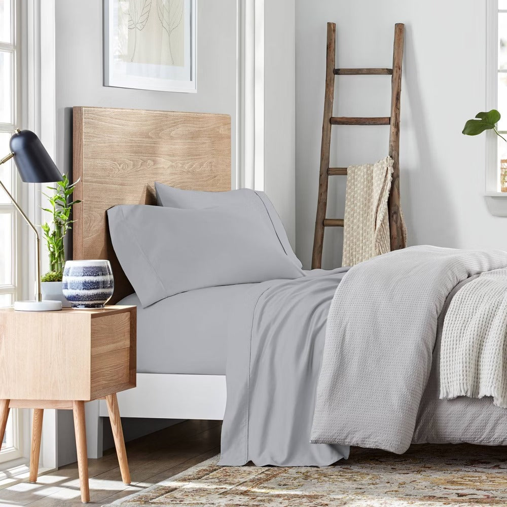 Color Sense Bed Sheet Set, Soft Silver, Full 2