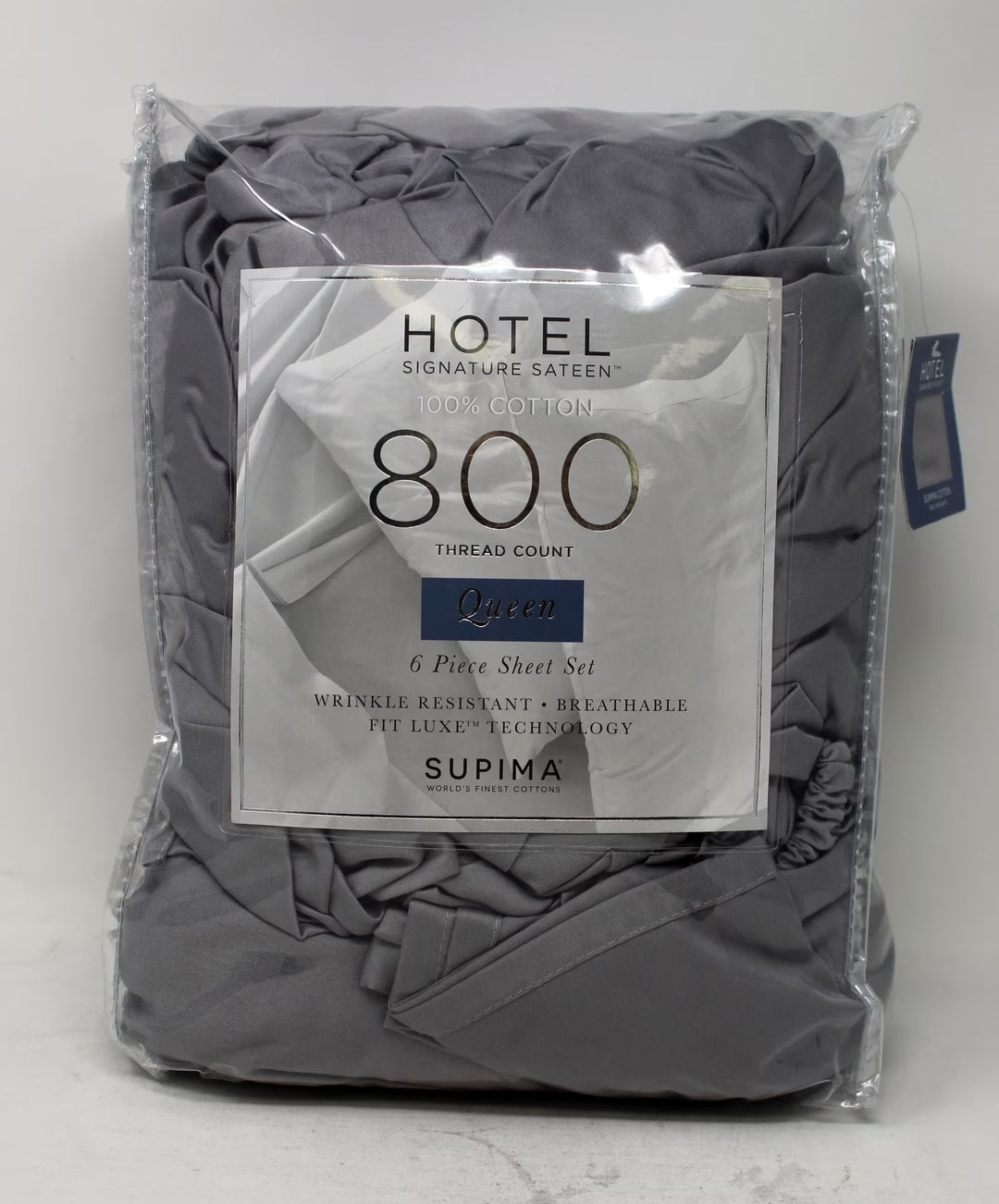 Hotel Signature Sateen Bed Sheet Set, Silver Grey, Full 2