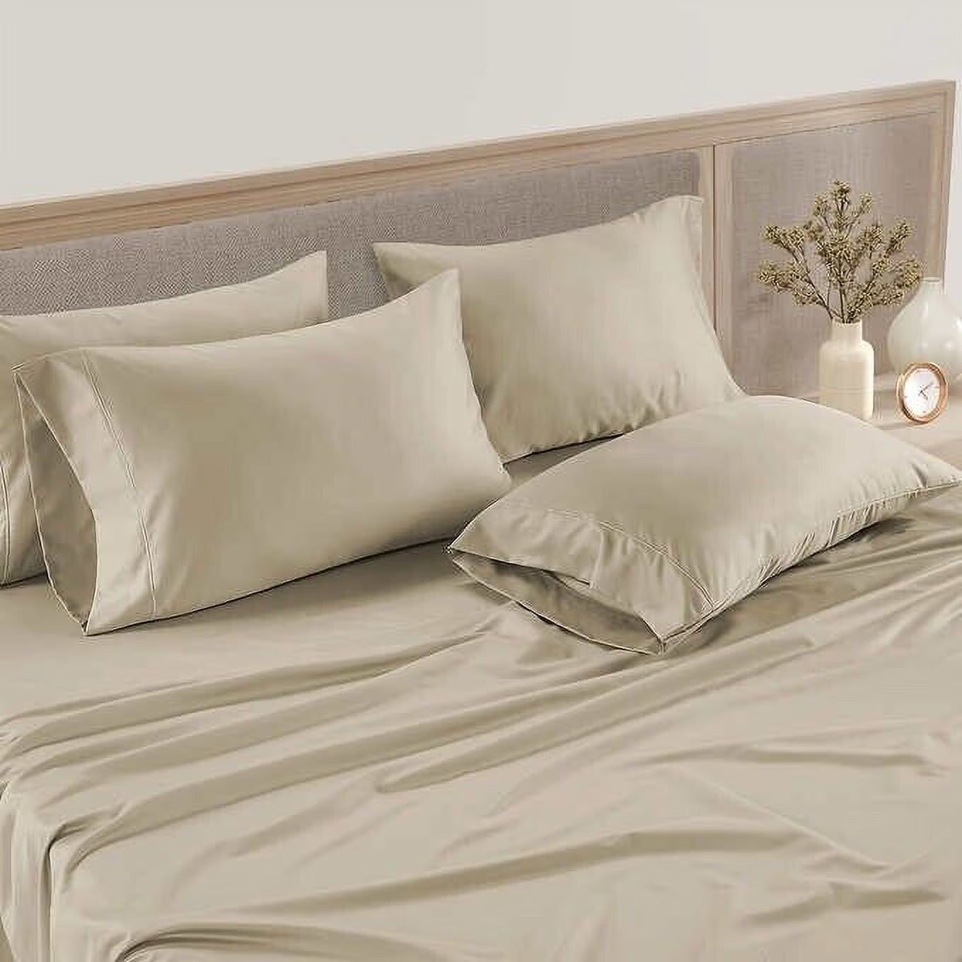 Hotel Signature Sateen Bed Sheet Set, Beige