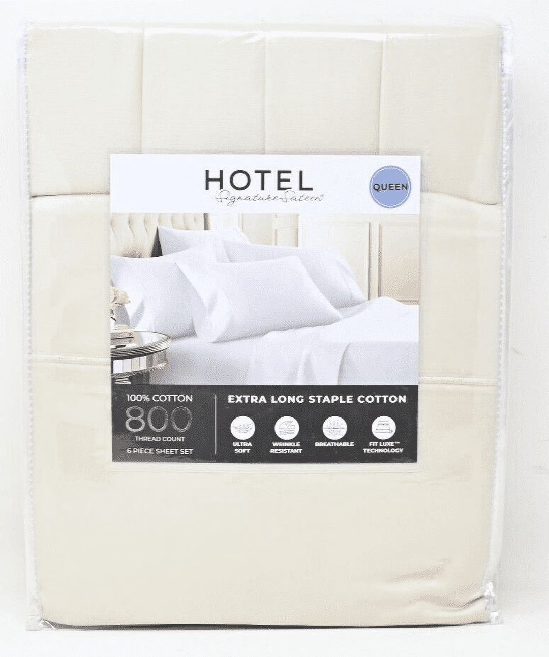 Hotel Signature Sateen Bed Sheet Set, Beige 8