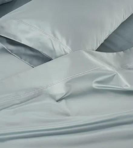 Hotel Signature Sateen Bed Sheet Set, Blue-lightblue 3