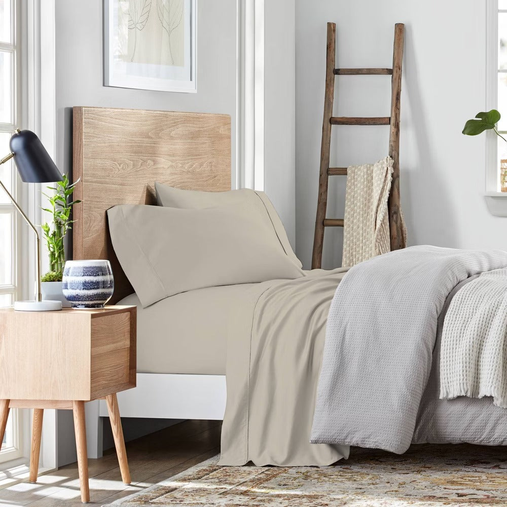 Color Sense Bed Sheet Set, Beige, Full 3