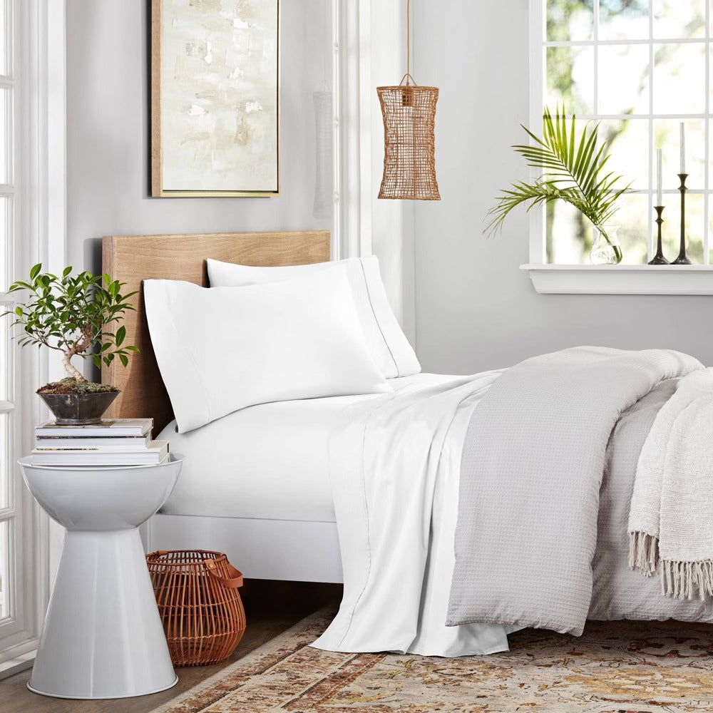 Purity Home Bed Sheet Set, White, Queen 2