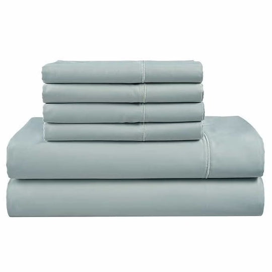 Hotel Signature Sateen Bed Sheet Set, Light Blue, Full 4
