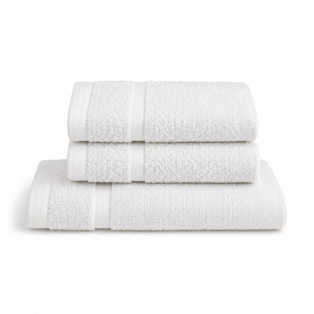 SILVERbac Antimicrobial 3 Piece Towel Set, White