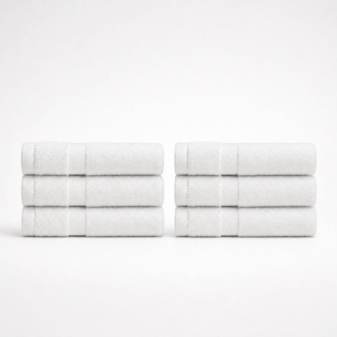 SILVERbac Face Towel Set, 6 Piece, White