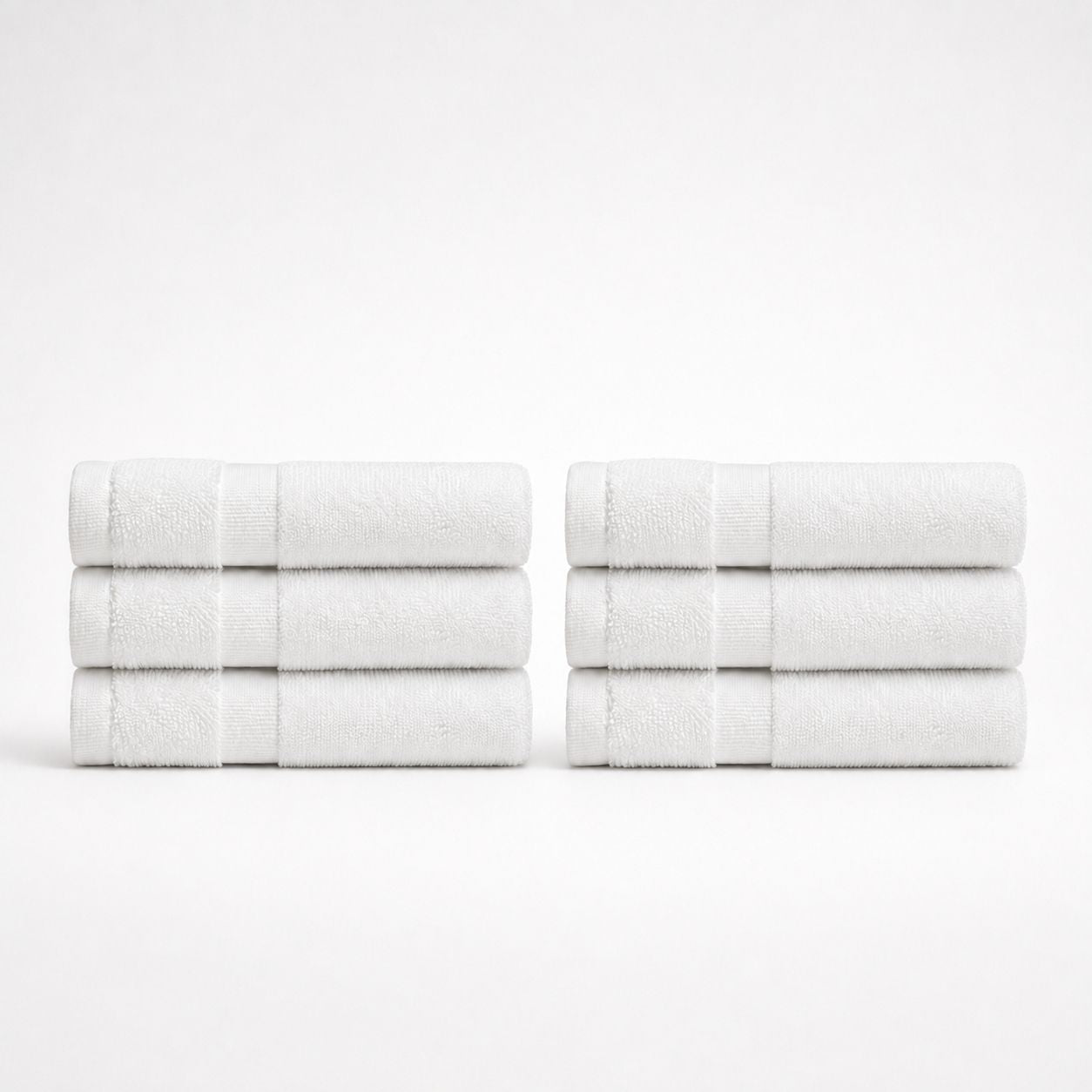 SILVERbac Face Towel Set, 6 Piece, White