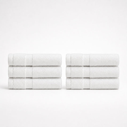 SILVERbac Face Towel Set, 6 Piece, White
