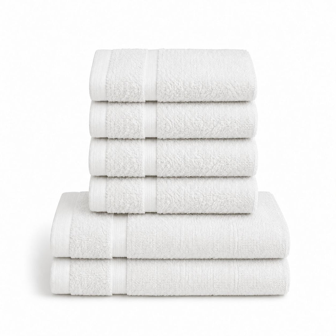 SILVERbac Antimicrobial 6 Piece Towel Set, White