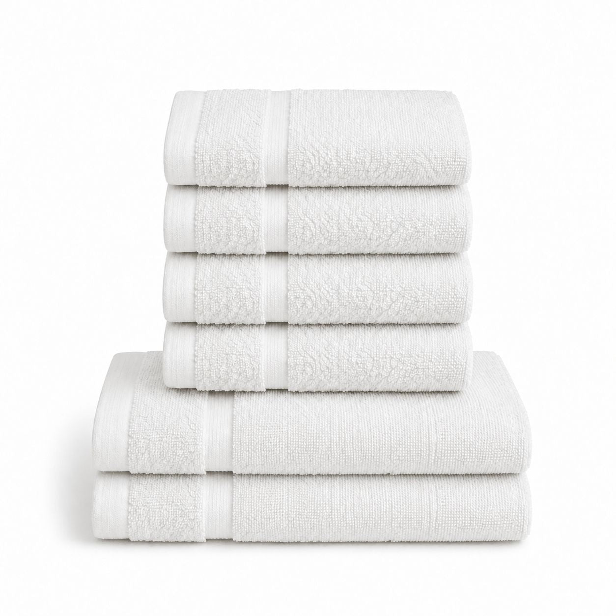 SILVERbac Antimicrobial 6 Piece Towel Set, White
