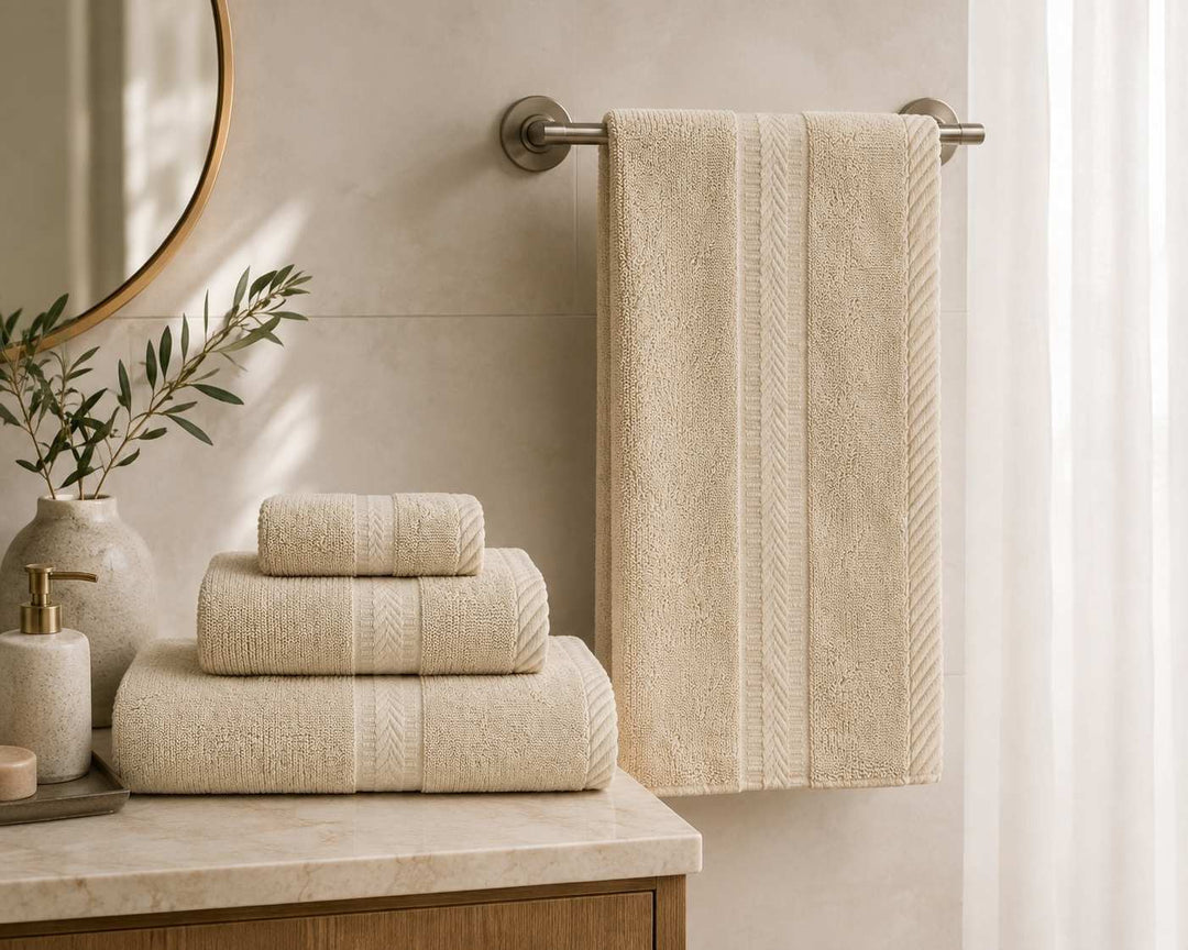 Royal Velvet Cotton Bath Towels, Beige, view 3