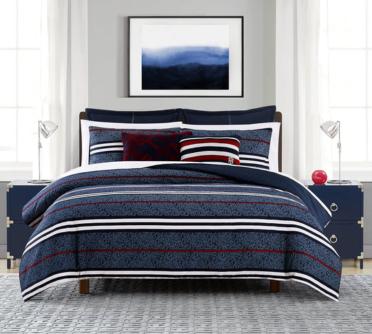 Tommy Hilfiger Navy Floral Stripe Set, Navy