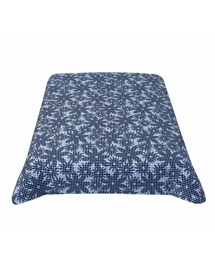 Kate Spade New York Daisy Gingham Set of 3 Comforter Set, Twin XL Size, Navy
