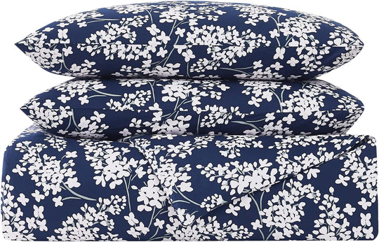 Kate Spade New York Navy Lilac Set of 3 Comforter Set, King Size, Navy