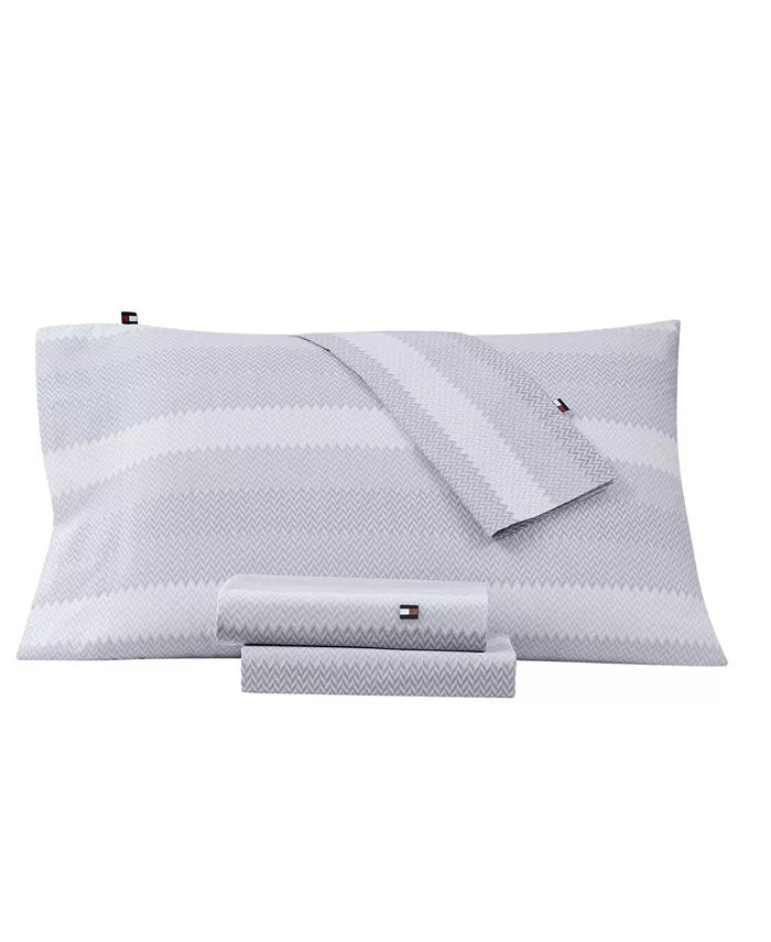 Tommy Hilfiger Grey Ski Stripe Set, Twin, Grey