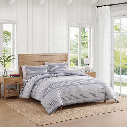 Tommy Hilfiger Grey Color Block Set, Full Queen, Grey