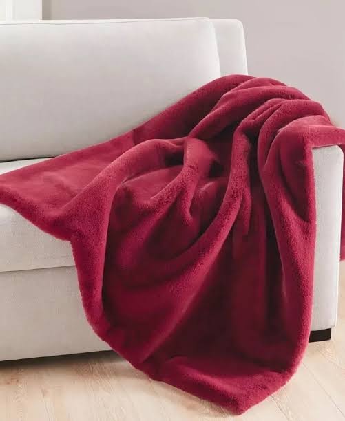 Charter Club Faux Fur Throw, Burgundy