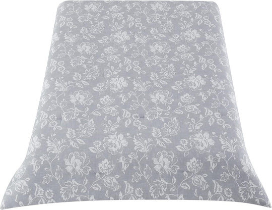 Royal Velvet Classic Floral Full/Queen Comforter, Queen Size, Silver