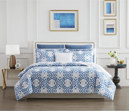 Royal Velvet Clover Comforter, Full/Queen Size, Storm Blue